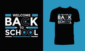 bem-vindo de volta ao design da camiseta da escola vetor
