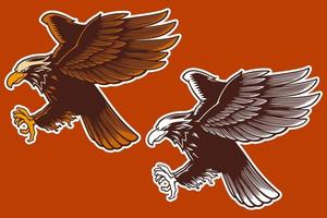 estilo de desenho animado de ilustração vetorial de mascote de águia