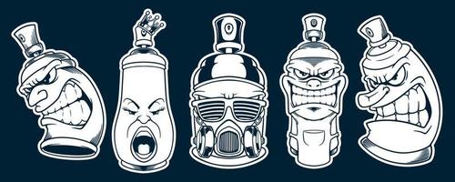 spray pode ilustração vetorial de mascote de grafite vetor