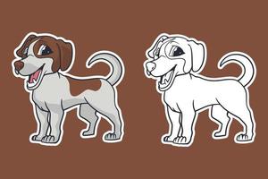 estilo de desenho animado de ilustração vetorial de cachorro beagle vetor
