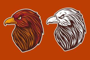estilo de desenho animado de ilustração vetorial de mascote de cabeça de águia vetor