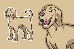 estilo de desenho animado de ilustração vetorial de cão labrador retriever vetor