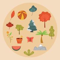 ícones de plantas de estações vetor