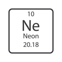 símbolo de néon. elemento químico da tabela periódica. ilustração vetorial. vetor
