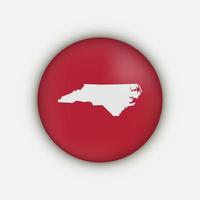 mapa do círculo do estado da Carolina do Norte com sombra longa vetor