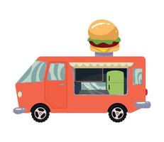 caminhão de fast food de hambúrguer vetor