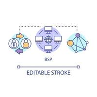 ícone de conceito de provedor de serviços de conta. bsp. serviços de faturamento, sistema bancário, ilustração de linha fina de ideia de organização. serviços de empresa de contabilidade online. desenho de contorno isolado de vetor