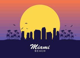 cartão de letras de miami beach vetor