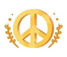 símbolo de paz dourado vetor