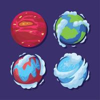 quatro planetas espaciais vetor