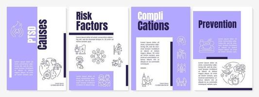 ptsd problema mental palavra conceitos bandeira roxa. reação ao estresse. infográficos com ícones na cor de fundo. tipografia isolada. ilustração vetorial com texto. vetor