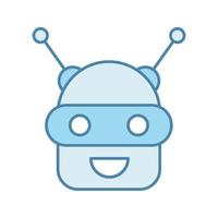ícone de cor do chatbot. talkbot. robô moderno. bot de bate-papo rindo android. assistente virtual. agente de conversação. ilustração vetorial isolada vetor