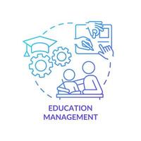 ícone de conceito gradiente azul de gestão de educação. sistema acadêmico. exemplo de planejamento social idéia abstrata ilustração de linha fina. desenho de contorno isolado. vetor