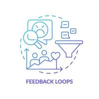 feedback loops ícone de conceito gradiente azul. reclamações e sugestões. resolvendo para as necessidades do cliente ilustração de linha fina de ideia abstrata. desenho de contorno isolado. vetor