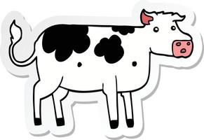 adesivo de uma vaca de desenho animado vetor