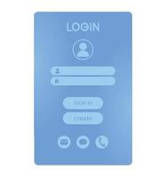 modelo de login de acesso azul vetor