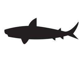 silhueta de peixe tubarão vetor