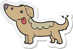 adesivo de um cachorro de desenho animado vetor