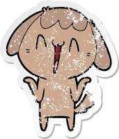 vinheta angustiada de um cachorro fofo de desenho animado vetor