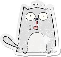 vinheta angustiada de um gato de desenho animado engraçado vetor