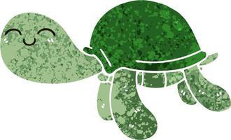 tartaruga de desenho animado estilo ilustração retrô peculiar vetor