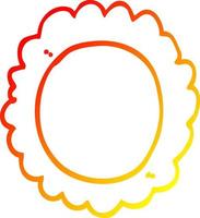 flor de desenho animado de desenho de linha de gradiente quente vetor