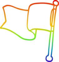 desenho de linha gradiente arco-íris desenho animado bandeira vermelha vetor