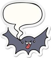 adesivo de balão e morcego vampiro de desenho animado vetor