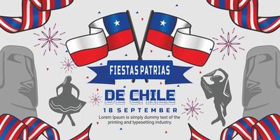 banner ao ar livre para comemorar fiesta patrias chile vetor