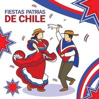 postar um anúncio no instagram para parabenizar a independência das festas patrias no chile vetor