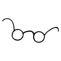 óculos desenhados à mão em estilo doodle. vetor, minimalismo, moldura monocromática vetor