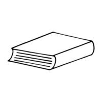 livro desenhado à mão em estilo doodle. vetor, minimalismo, monocromático. aprendizagem, conhecimento, conto de fadas de leitura de história vetor