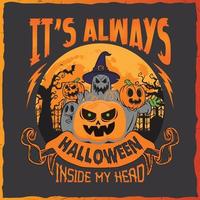 festa assustadora de halloween boo abóbora fantasma ilustração elementos decoração impressão citação retro vintage t-shirt svg design vector