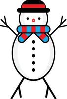 ilustração vetorial de boneco de neve de natal de inverno vetor