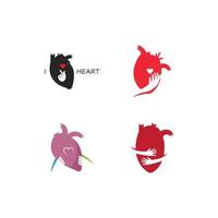 amo o logotipo de vetor de coração humano