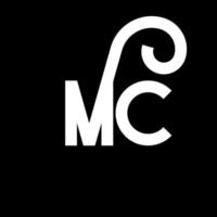 design de logotipo de letra mc. ícone do logotipo de letras iniciais mc. modelo de design de logotipo mínimo de carta abstrata mc. vetor de design de letra mc com cores pretas. logotipo do mc