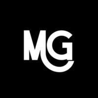 design de logotipo de carta mg. letras iniciais mg ícone do logotipo. carta abstrata mg modelo de design de logotipo mínimo. mg vetor de design de carta com cores pretas. logotipo do mg