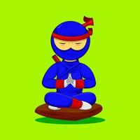 personagem fofo, ninja infantil, adequado para livro infantil, ícone e etc. vetor