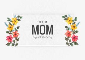 feliz dia das mães cartão com flores decorativas vetor