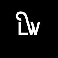 design de logotipo de letra lw. letras iniciais lw ícone do logotipo. modelo de design de logotipo mínimo de letra abstrata lw. vetor de design de letra lw com cores pretas. lw logo