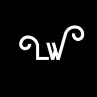 design de logotipo de letra lw. letras iniciais lw ícone do logotipo. modelo de design de logotipo mínimo de letra abstrata lw. vetor de design de letra lw com cores pretas. lw logo