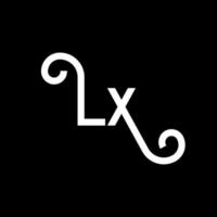 lx design de logotipo de carta. letras iniciais lx ícone do logotipo. modelo de design de logotipo mínimo carta abstrata lx. lx vetor de design de carta com cores pretas. logotipo lx