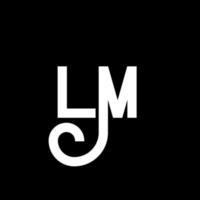 lm design de logotipo de carta. letras iniciais lm ícone do logotipo. modelo de design de logotipo mínimo de letra abstrata lm. lm vetor de design de carta com cores pretas. lm logo