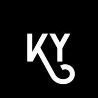 design de logotipo de letra ky em fundo preto. ky conceito de logotipo de letra de iniciais criativas. design de letra ky. ky design de letra branca sobre fundo preto. ky, ky logotipo vetor