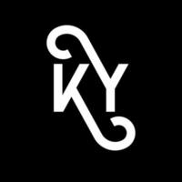 design de logotipo de letra ky em fundo preto. ky conceito de logotipo de letra de iniciais criativas. design de letra ky. ky design de letra branca sobre fundo preto. ky, ky logotipo vetor