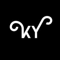 design de logotipo de letra ky em fundo preto. ky conceito de logotipo de letra de iniciais criativas. design de letra ky. ky design de letra branca sobre fundo preto. ky, ky logotipo vetor