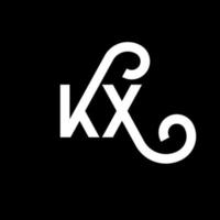 kx carta logotipo design em fundo preto. kx conceito de logotipo de letra de iniciais criativas. kx design de letras. kx desenho de letra branca sobre fundo preto. kx, logotipo kx vetor