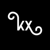 kx carta logotipo design em fundo preto. kx conceito de logotipo de letra de iniciais criativas. kx design de letras. kx desenho de letra branca sobre fundo preto. kx, logotipo kx vetor