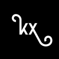 kx carta logotipo design em fundo preto. kx conceito de logotipo de letra de iniciais criativas. kx design de letras. kx desenho de letra branca sobre fundo preto. kx, logotipo kx vetor