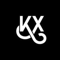 kx carta logotipo design em fundo preto. kx conceito de logotipo de letra de iniciais criativas. kx design de letras. kx desenho de letra branca sobre fundo preto. kx, logotipo kx vetor